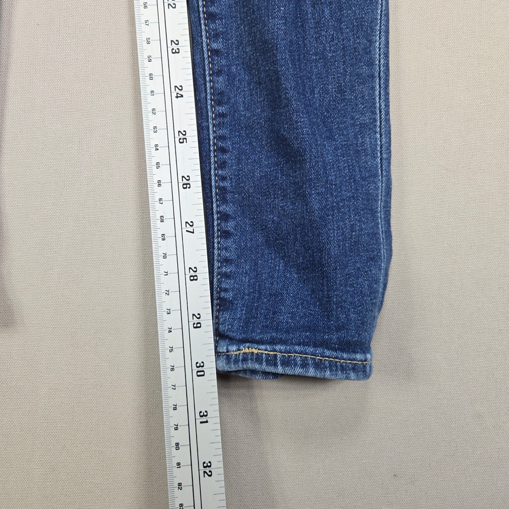 Levi's 721 Big E‎ High Rise Skinny Distressed Dark Wash Blue Womens Size 24x30 - Picture 16 of 16